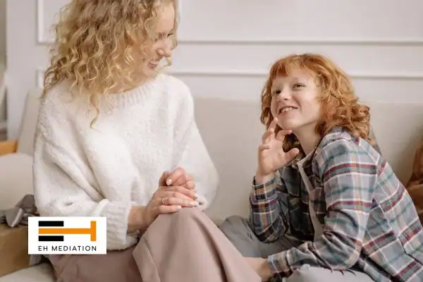 Happy mother and child after sorting child arrangements mediation Isle of Wight